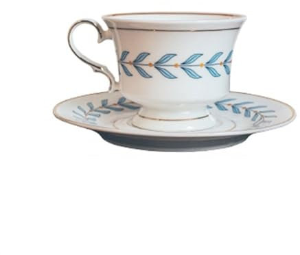 zhangrui1888 Tazza da caffè Tè pomeridiano inglese Tazza da tè nero Tazza da tè con fiori in ceramica vintage Set di tazze da caffè e piattino squisiti e pratici Tazze(Blue)