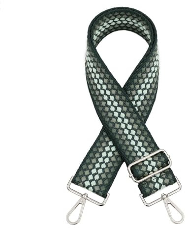 Whakano Taschengurt Breit Taschen 5CM,Verstellbarer Schultergurt,Taschengurte Zum Wechseln,Längenverstellbarer 75-130cm,DIY Zubehör für Tasche,Crossbody-Taschengurte,Silber SchnalleDunkelgrün