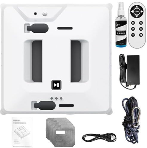 Window Cleaning Robot With 2 Sides Spray Water, 3 Modes, 3000pa Electric Window Cleaner With Remote Control, Robot Window Cleaner With Path Planning, Security Protection, 6 Accessories