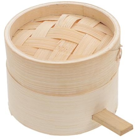 FUNOMOCYA 2pcs Bamboo Mini Steamer for Cooking Chinese Dim Sum Steamer Buns Kitchen Cookware Food Basket