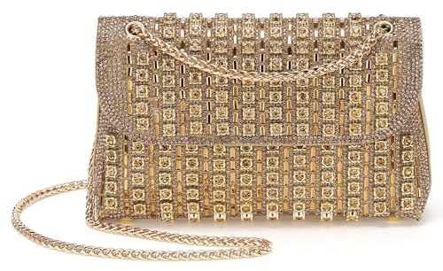 DTGN Evening Bags Clutch Purses for Women Formal, Rhinestone Crossbody Handbag Shoulder Bag Stylish for Wedding Guest Party