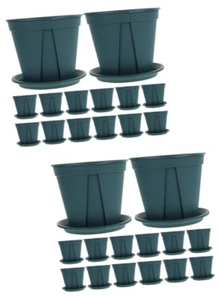 POPETPOP 28 Ensembles Pot de Fleur en Plastique Pot pour orchidée bassine Plastique Jardiniere Plastique Pots de pépinière pour la Maison Support de pépinière de Fleurs résine PP Green