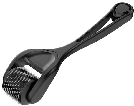 Derma Roller 540 Stainless Steel Black MOOKARDILANE Microneedling Roller w/Storage Case