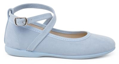 Pisamonas Merceditas Tipo Ante Tira Cruzada Hebilla Talla 33 Color Azul Cielo