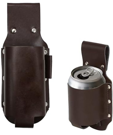 Xvbhaq Portabottiglie cintura, fondina per birra, in pelle, per bevitori di birra, porta bottiglie di birra come regalo per uomini, papà, fidanzato, festa del papà, Oktoberfest, marrone, Tradizione