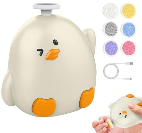Lima de uñas para pequeños Lima pulidora de uñas con 6 cabezales repuesto | Cortauñas Kit Salud Infantil, Cuidado Niños, Para Bebés, Adultos, Hombres, Mujeres, Ancianos Y