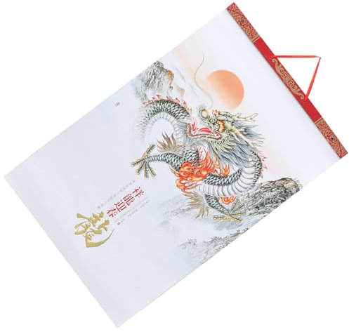 JEWEDECO Calendrier Mural Dragon Chinois Traditionnel Décoration Murale Calendrier Lunaire Et Jours Auspicieux Pour Fête Du Printemps Et