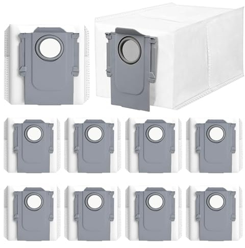 HoHumoca 10 stycken dammpåsar för Roborock Saros 10R/Qrevo Curv/Qrevo Edge/Q Revo/Qrevo Pro/Qrevo MaxV/Qrevo S/Qrevo Master /S8 MaxV Ultra/S8 Max Ultra, 3 l stor kapacitet dammsugarpåsar