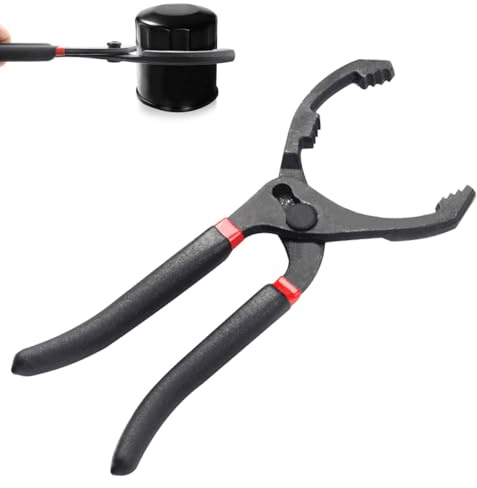 OBEST Pinza per filtro dell'olio da 12 pollici, chiave per filtro dell'olio regolabile con impugnatura antiscivolo, strumento di rimozione del filtro dell'olio per moto, auto, camion, da Ø 60 mm a Ø