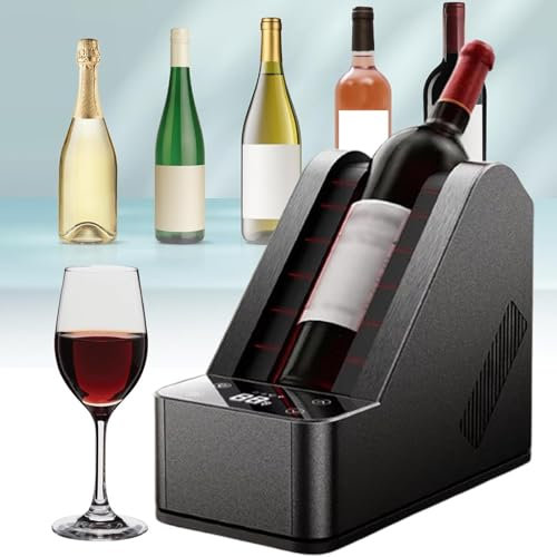 WeinküHler Elektrisch, Tragbarer Weinflaschenkumpler FüR 750Ml Wein & Champagner,EinzelflaschenweinküHler Auf Terrassenstufe 96mm, Temperaturregelung 0~20℃, BerüHrungskontrolle
