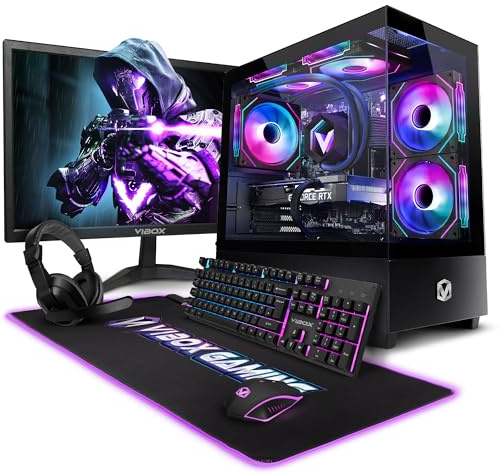 VIBOX IV-542 PC Gamer Complet • 23 Écran • AMD Ryzen 7 5700X 8 cœurs • Nvidia RTX 3050 6 Go • 16 Go RAM • 500 Go SSD • Windows 11 • WiFi 6 + Bluetooth 5.4