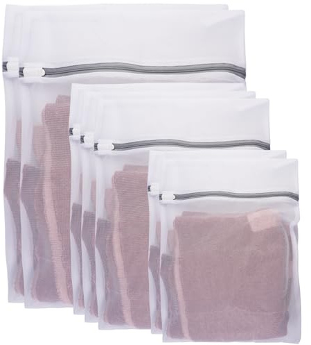 7 Pezzi Sacchetti Lavatrice Biancheria, Rete Lavatrice Biancheria Riutilizzabili, Rete Lavatrices Salvabucato con Chiusura Lampo, Buste La Biancherias per Lingerie Calze (23×28.5cm,29×38.5cm,39×48cm)