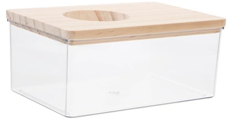 CLISPEED Sandbadebox mit Deckel aus Acryl für Hamster Chinchillas und Rennmäuse als Badezimmer und Toilette für Kleintiere Einfach zu Reinigen Bedienen