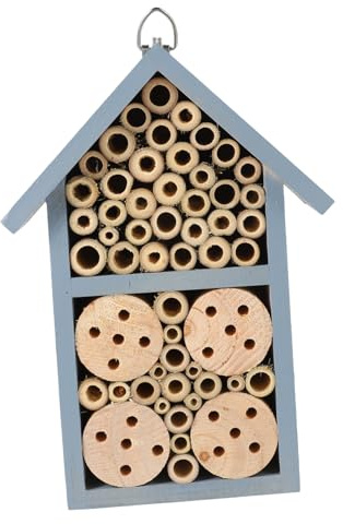Alasum Insektenhotel Aus Holz Hängend Für Garten Und Outdoor Bienennistplatz Mit Schmiedeeisernem Haken Überwinterungshilfe Für Bienen Und Marienkäfer