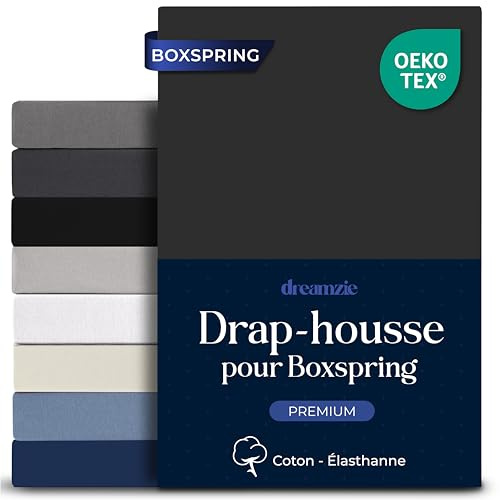 Dreamzie - Spannbettlaken Boxspringbett - 140x200 - Baumwolle Elasthan | Dunkelgrau · 35cm Hoch · Oeko-Tex zertifiziert · Elastikband · Spannbetttücher für Hohe Matratzen