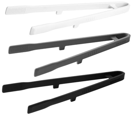 DIYEAH 3 pezzi Pinze da Cucina in Silicone con Supporto Resistente al Calore Antiscivolo per Pane Bbq Dessert e Insalate Utensili Ergonomici per Buffet e Catering