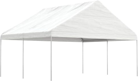 QJBSAVVA Pavillon 4,46x5,88x3,75 m Gartenpavillon aus UV-stabilem PE und verzinktem Stahlrahmen mit Seitenhöhe 2 m für Outdoor-Feste Grillpavillon oder Event Shelter