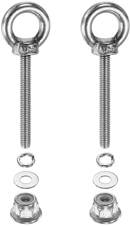 PATIKIL 2 Pezzi Bullone Ad Occhiello Con Spalla M3 X 25mm Anello Bullone | 304 Acciaio Inossidabile, Di Sollevamento, Filettato, Con Dadi A Flangia Molle, Per Cinghie Di Esterni E Interni
