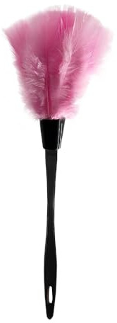 Plumeau en plumes de dinde, plumeau pour nettoyage avec poignée, outil de nettoyage pour la maison, les meubles, la voiture (rose)