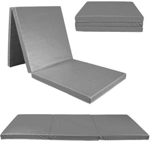 FIXKRAFT Faltbare Turnmatte 180x60 Weichbodenmatte Klappbar Dicke Gymnastikmatte 5 cm Sportmatte Fitnessmatte Rutschfest Yogamatte für Zuhause & Reise Klappmatratze