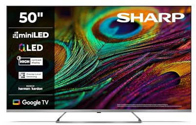Sharp TV Smart 50 pollici 4K Ultra HD Mini LED QLED Harman Kardon HDMI eARC Dolby Vision Dolby Atmos 50JP7265E