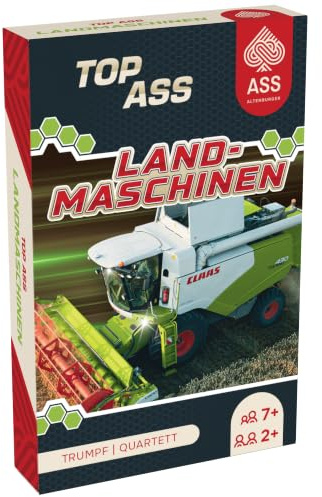 Ass Altenburger TOP Ass - Landmaschinen Quartett & Trumpf, Technik-Reihe, Landwirtschaft, Bauernhof, + 3 Joker (Kartenspiel für Kinder ab 7 Jahre)