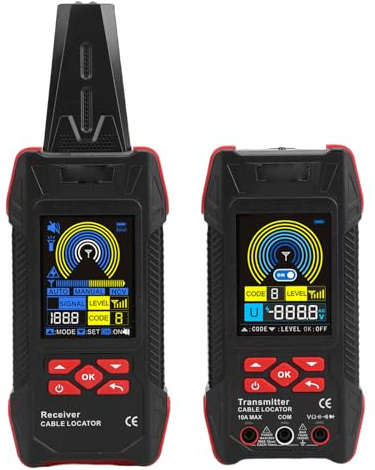 FTVOGUE Localizzatore di Cavi Sotterranei, Tracciacavi con Tecnologia di Circuito Digitale e Rilevamento di Tensione Senza Contatto, per Rilevare Cavi Interrati e Tubi Fino a 2 M di