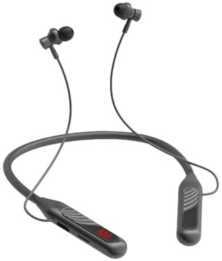 DOCANIO Neckband Bluetooth Headphones, Wireless Sport Earphones with HD Calling Function, HiFi Music Playback, Flexible Silicone Neckband, Running Gym Outdoor Daily Use for Adults black