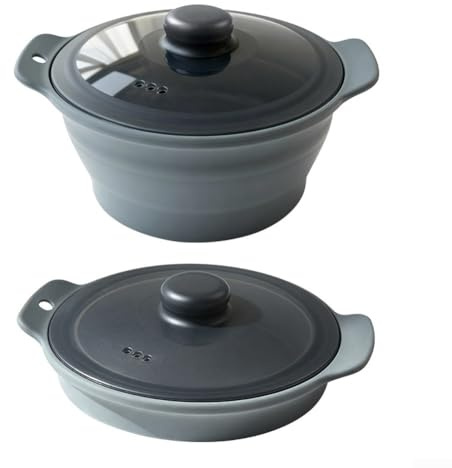 BlissfulAbode Vaporizador de silicona para microondas diseñado para cocinas domésticas que requieren vapor eficiente de ingredientes mezclados en un ciclo (gris)