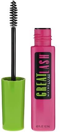 Maybelline Great Lash Washable Mascara Makeup, Volumizing Lash-Doubling Formula That Conditions As It Thickens, Brownish Black, 1 Count