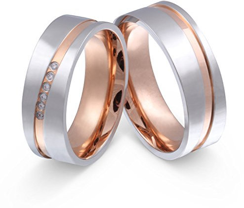 Juwelier Schönschmied - Unisex Partnerringe Freundschaftsringe Eheringe Reina Edelstahl Zirkonia 56-60 207HDac - Kostenlose Wunschgravur mit AMAZON KONFIGURATOR online gestalten!