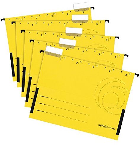Herlitz 5874771 Hängetasche, seitlich geschlossen, Organisationsdruck, gelb (Hängetaschen, Gelb, 20)