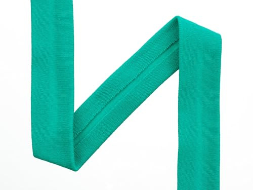 Das hüpfende Komma 1m Jersey-Schrägband Farbe helles Petrol Uni
