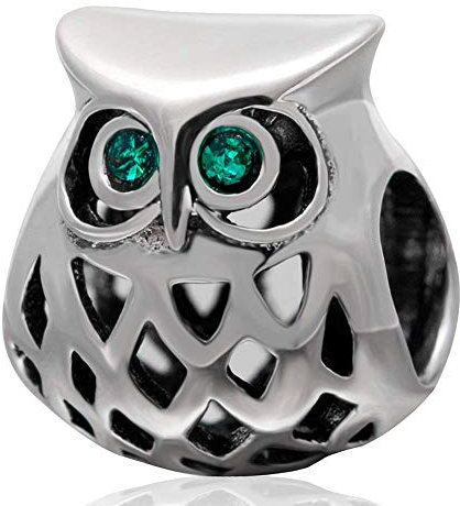 925 sterling silver uggla berlock tur djur berlock fågel berlock husdjur berlock för Pandora berlock armband, Sterlingsilver Silver