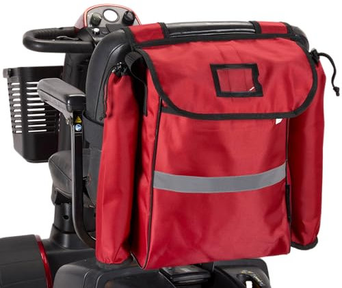 Ducksback Mobilitätsroller-Tasche, Krücken-/Gehstockhalter, Einkaufen und Aufbewahren (rot, L)