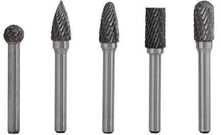 Vikye Fräser Set, 5 Stk. Raspel Wolfram Stahl, 6mm Schaft, 10mm Kopf, Rotary Cutter Bits Kit zum Schleifen, Polieren, Gravieren von Holz, Kunststoff, Alu