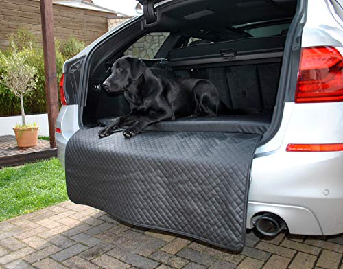 Mayaadi Home Hundebett Kofferraum Matte Luca Autoschondecke Kunst Leder Autositz Schutzdecke Schwarz XL (100x100x5x60cm)