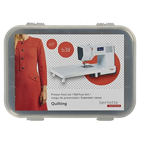 Bernette Nähmaschinen Nähfuß-Set Quilting 6-teilig (b37/ b38), für Zierstiche auf Bekleidung, Accessoires, Taschen, oder quilten