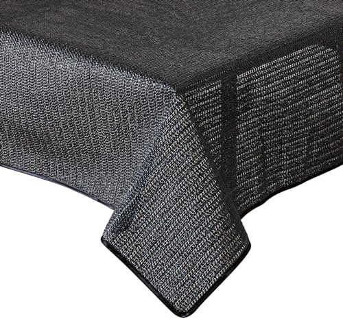 Gartentischdecke Tischdecke Weichschaummaterial rutschfest wetterfest 6 Farben (Schwarz, 130x220cm eckig)