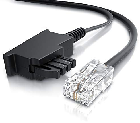 CSL - Internet Kabel Routerkabel - TAE-F Stecker auf RJ45 Stecker - 10m - Internetkabel – Router an die Telefondose – Kompatibel mit DSL VDSL Fritzbox Internet Router an Telefondose TAE - schwarz