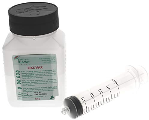 OXUVAR® 5.7% - 275 g Set mit 50ml Dosierspritze - Oxalsäure zur Varroa Behandlung, Varroamilbe Sommer und/oder als Winterbehandlung 3,0% Oxalsäure-Dihydrat