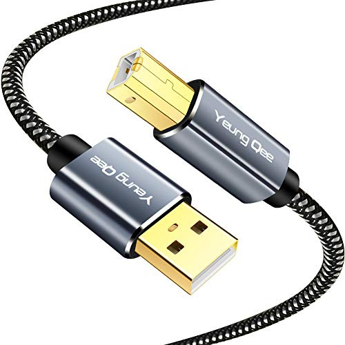 Printer Cable 5M,USB Printer Cable High Speed USB 2.0 A Male to Type B Male Printer Scanner Cable Cord Compatible with HP, Canon, Epson, Dell, Brother, Lexmark, Xerox, Samsung etc (5M)