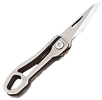 NHDT Mini-Messer aus Titanlegierung, 3,6 cm, zum Aufhängen an einem Schlüsselanhänger, ultraleicht, 5,1 g, tragbares Multifunktionswerkzeug
