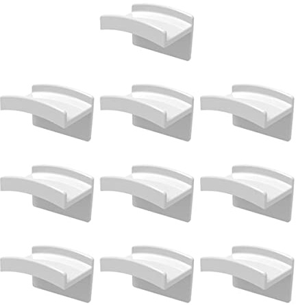 WANGCL Självhäftande hattkrokar för vägg minimalistisk hattställ design ingen borrning starkt grepp hatthängare (10-pack) vit