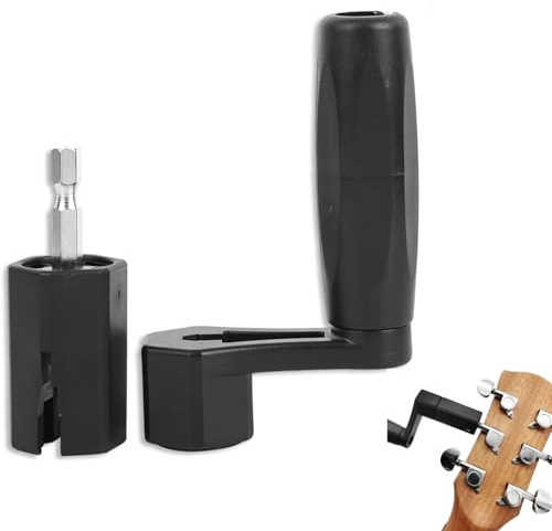 Gitarren Saitenkurbel, 2 in 1 Gitarrenkurbel Abnehmbares Gitarrenreparaturwerkzeug Saitenkurbel Brückenzieher Eingebauter Steg Pin Zieher Stimmwerkzeug Saitenspindel für Bass Akustikgitarre Gitarre