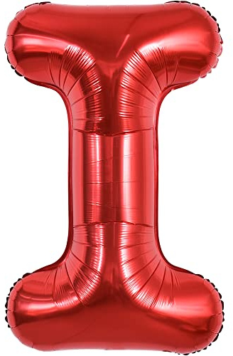 TONIFUL 40 Zoll große leuchtend rote Buchstabenballons A-Z, riesige Heliumfolie großer Buchstabe I Ballon für Geburtstagsfeier Jahrestag Hochzeit Dekoration.