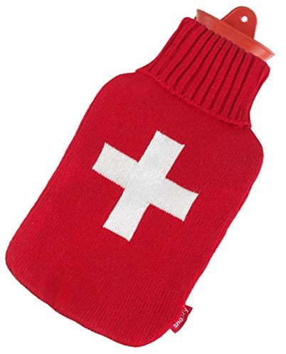 SNOOZY® Wärmflasche XXL 2 Liter, 100% Naturkautschuk Schweiz, dicht | Spendet langanhaltende Wärme bei Bauchschmerzen, extrem langlebige große Wärmeflasche, 30x20 cm, robustes Naturgummi pur