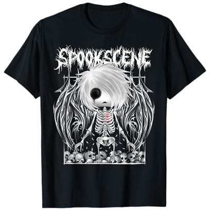 Spookscene Metall Emo Skelett Fallen Angel Skulls Goth Alt T-Shirt
