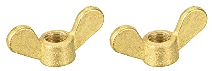 sourcing map Brass Wing Nuts, M12 Butterfly Nut Hand Twist Tighten Fasteners for Furniture, Machinery, Electronic Equipment, 2Pcs