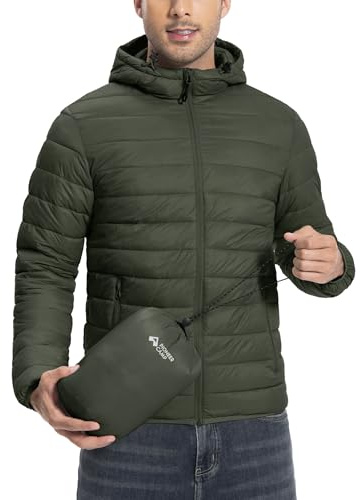 Pioneer Camp Coats for Men Water-Resistant Packable Down Jacket Winter Gear Running Jacket for Men